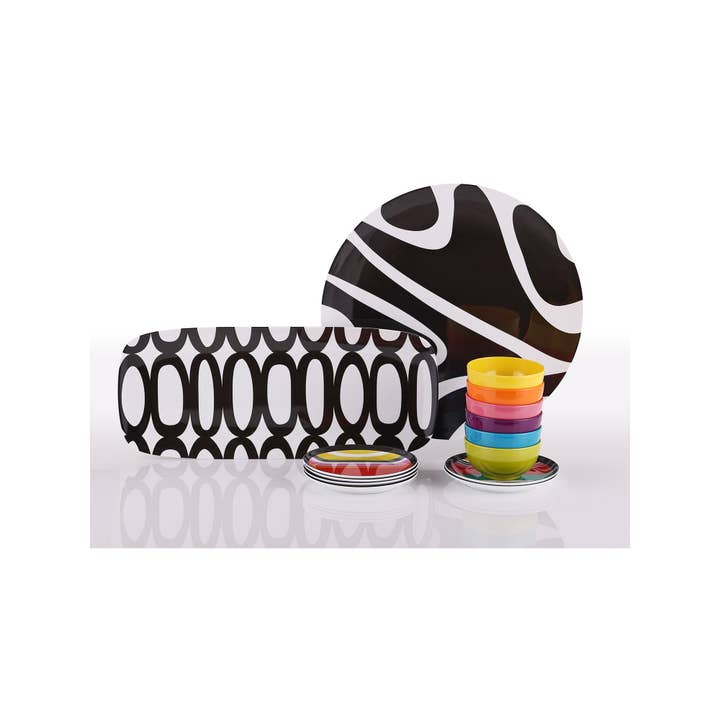 French Bull - Wholesale Platter - Black & White 15.5" Round Platter3