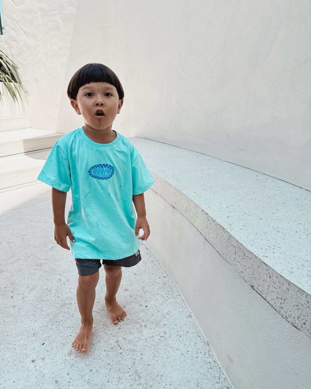 SAND N SALT KIDS - Wholesale Screen Printed T-Shirt - Kids - Salty Kids Surf Club Tee (Aqua Blue)2