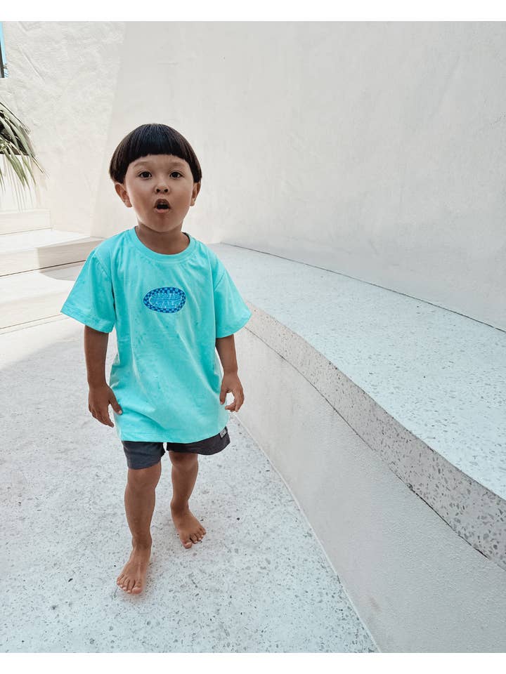 SAND N SALT KIDS - Wholesale Screen Printed T-Shirt - Kids - Salty Kids Surf Club Tee (Aqua Blue)2