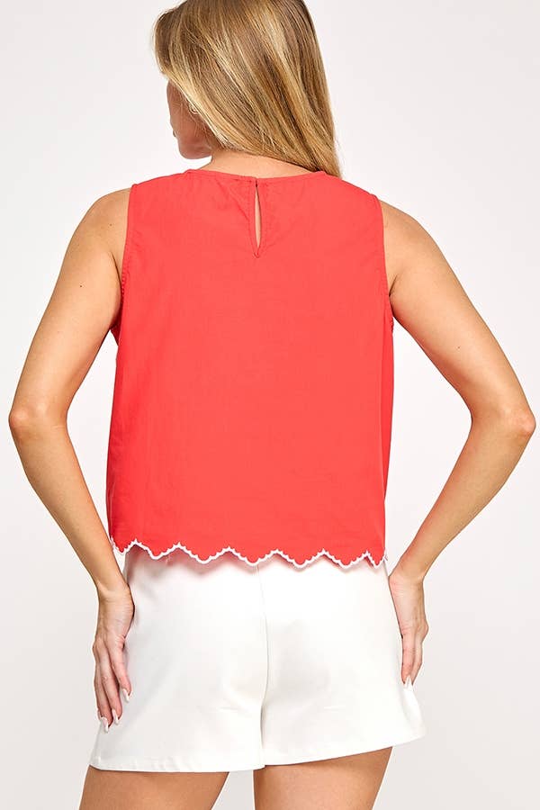 Strut & Bolt - Wholesale Blouse - Women's - Floral Embroidery Sleeveless Top2