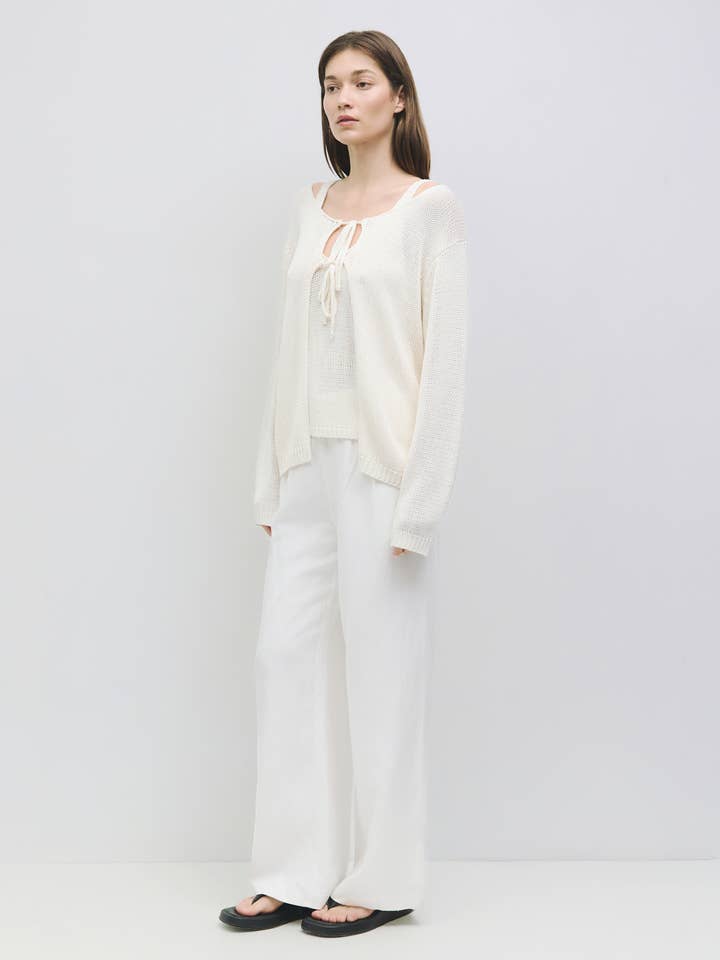 MOD REF - Wholesale Cardigan - Women's - The Anais Cardigan | Front Tie Relaxed Cardigan