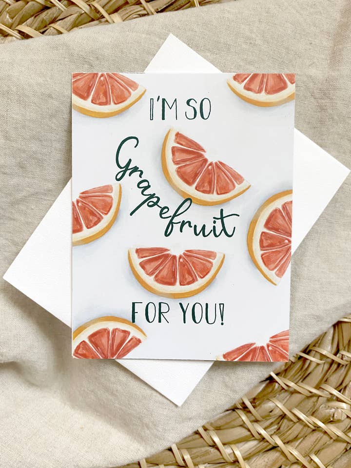 I'm So Grapefruit For You - Fruit Pun Wenskaart voor wholesale door Tupos Studio