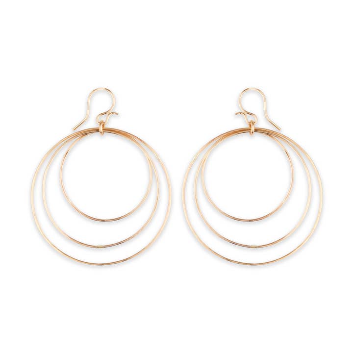 Triple Hammered Circle Dangle Earring for wholesale by Mark Steel Jewelry