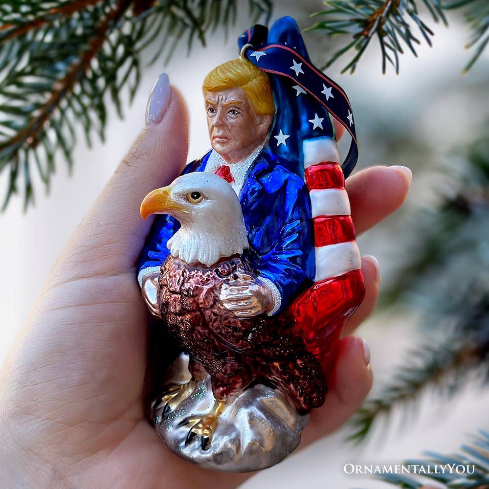 OrnamentallyYou - Wholesale Ornament - Exclusive Premium President Trump Glass Christmas Ornament3