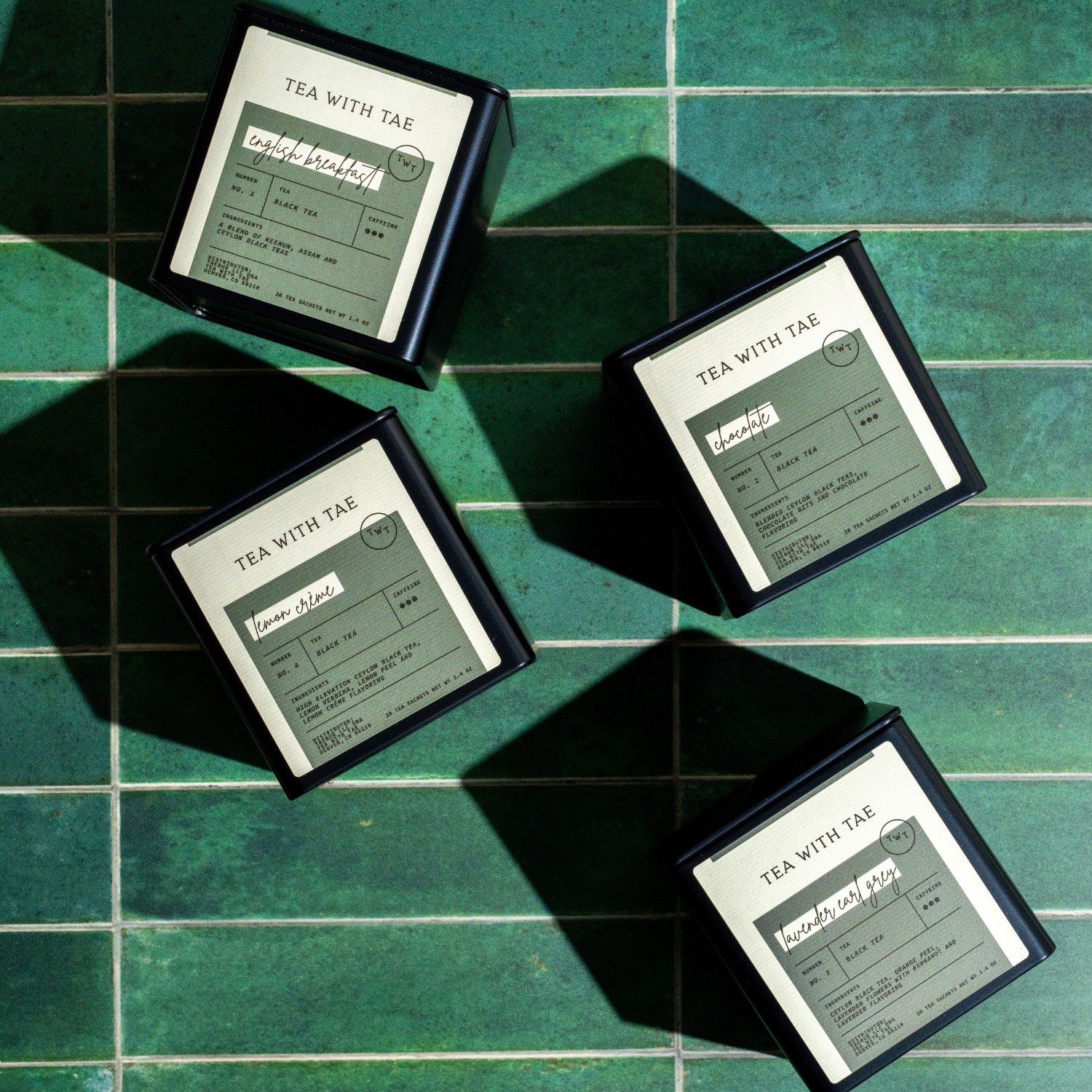 Tea with Tae - Venta al por mayor Bolsitas de té - Lata de té grande personalizada artesanal de regalo (20 bolsitas de té)9