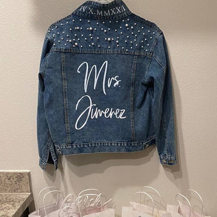 GiftsbyPR - Vendita all'ingrosso Giacca di jeans - Donna - Giacca di jeans da sposa personalizzata per addio al nu