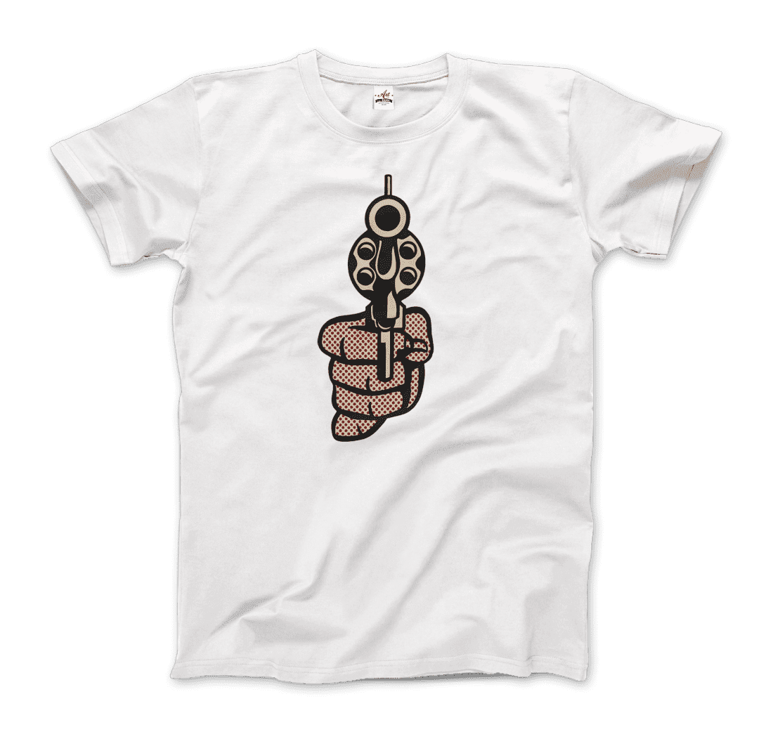 Art-O-Rama Shop - Venta al por mayor Camiseta serigrafiada - Unisex - Camiseta con diseño gráfico de Roy Fox Lichtenstein, Pistol 19647