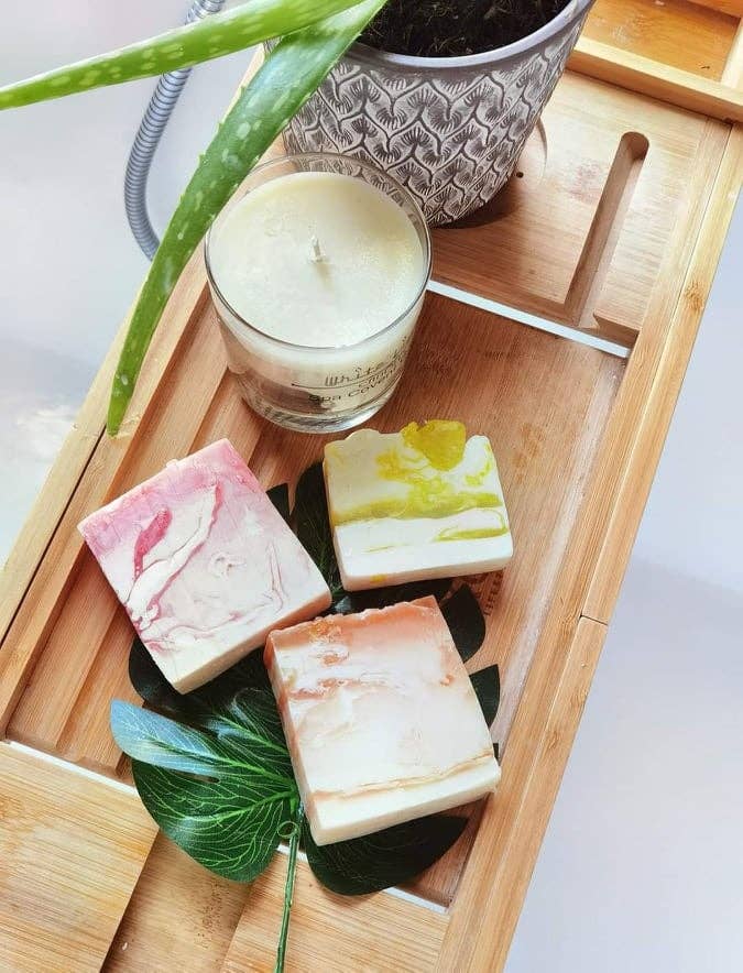White light at home – wholesale Bar Soap – Strawberry Rhubarb Artisan Soap LOAF2