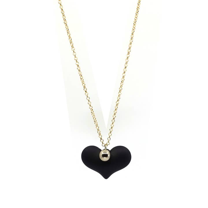 Rubber Heart Pendant Necklace for wholesale by Love You More