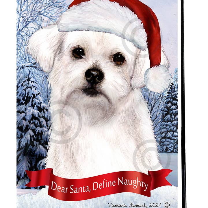 Pet Gifts USA, LLC - Wholesale Flag - Maltese Puppy Cut Dear Santa, Define Naughty - Garden F...