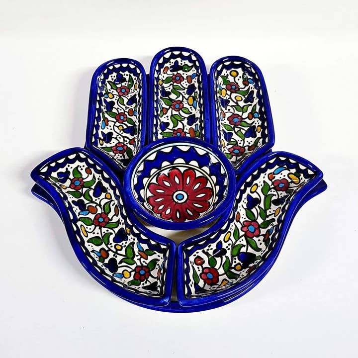 Bandeja palestina de frutos secos hecha a mano 32×32×10 cm para venta al por mayor de Watany palestinian products