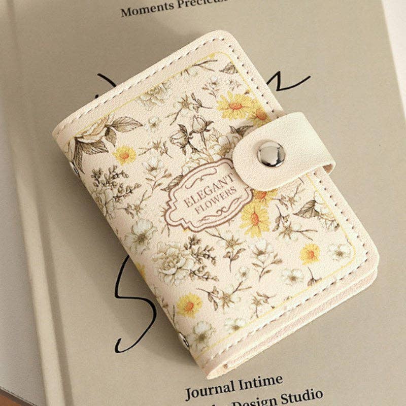 Dipped Shop - Vente Porte-cartes – femme - Étuis à Cartes en Cuir Vintage à Motifs Floraux DP25C6532