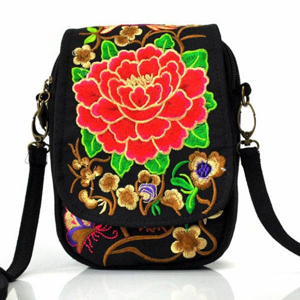 Plush Looks – bolsa tiracolo - Mulher por atacado – Saco Bordado 4 Cores1