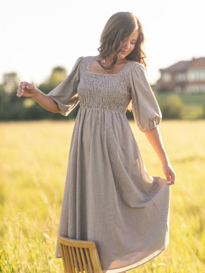 Inherit Clothing Company - Wholesale Dress - Women's - Womens Kayleen Gingham Maxi Dress Fall 8