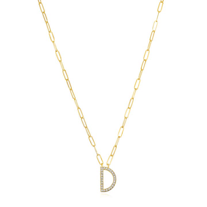Amelia Rose Jewelry - Wholesale Pendant/Charm Necklace - Grand Diamond Initial Necklaces-All Letters Gold11