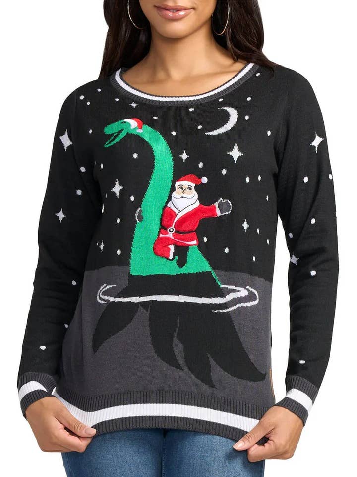 Nessie Christmas Sweater - Women's Ugly Christmas Sweater for wholesale by Tipsy Elves