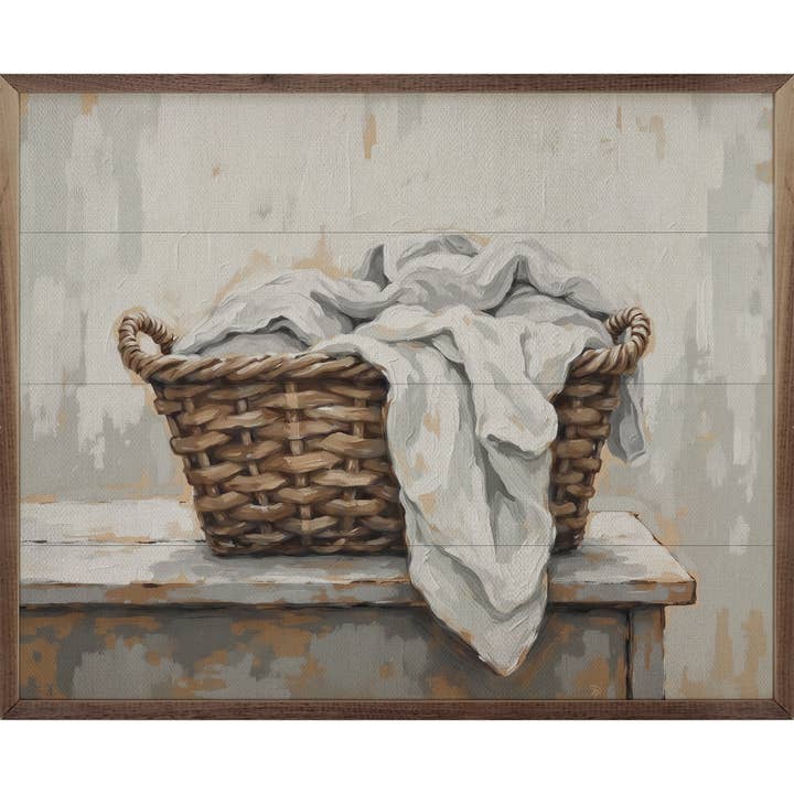 Kendrick Home - Wholesale Wood Wall Art - Laundry Basket
