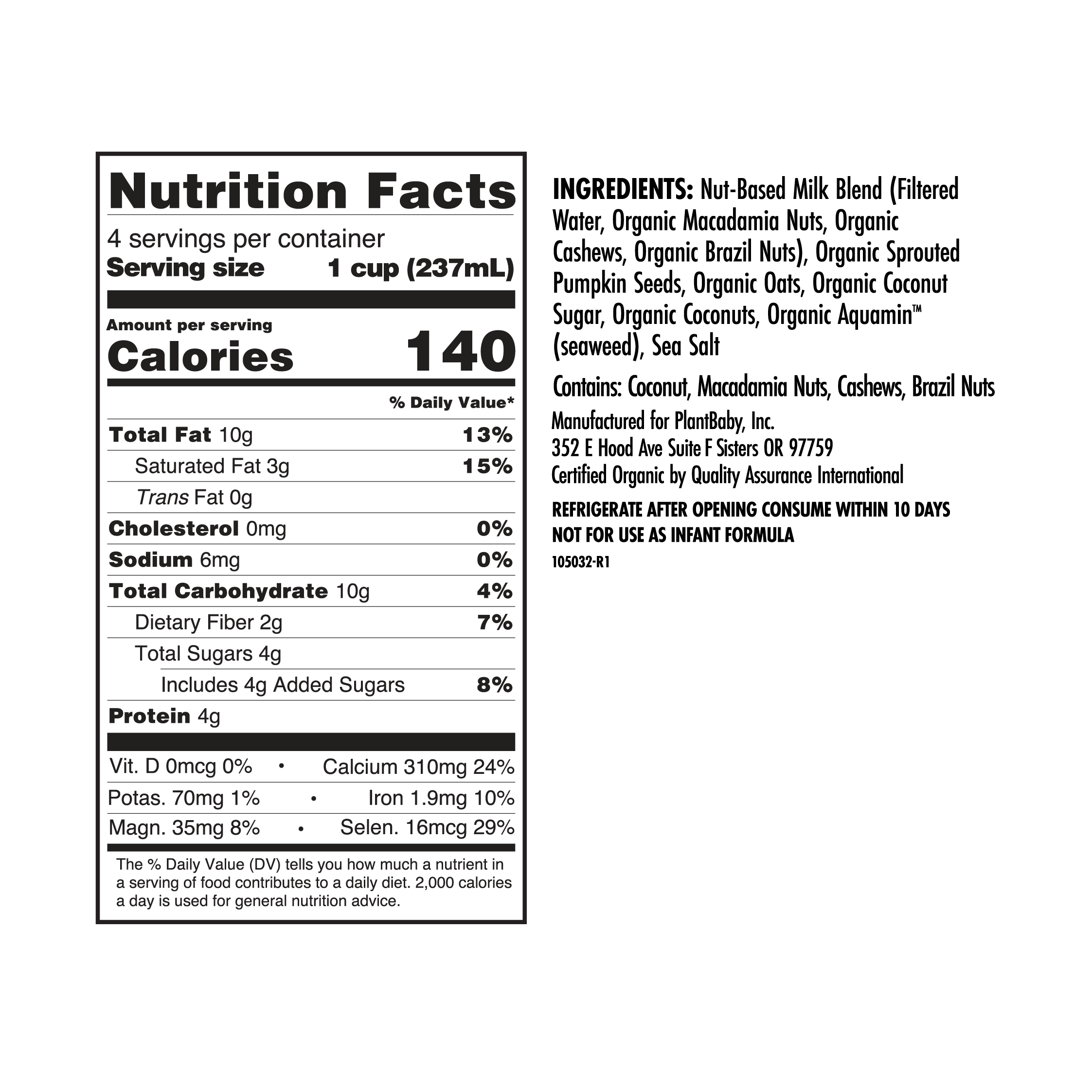 Kiki Milk - Wholesale Non-Dairy Milk - Mac Nut Kiki Milk • 32 fl oz • Pack of 63