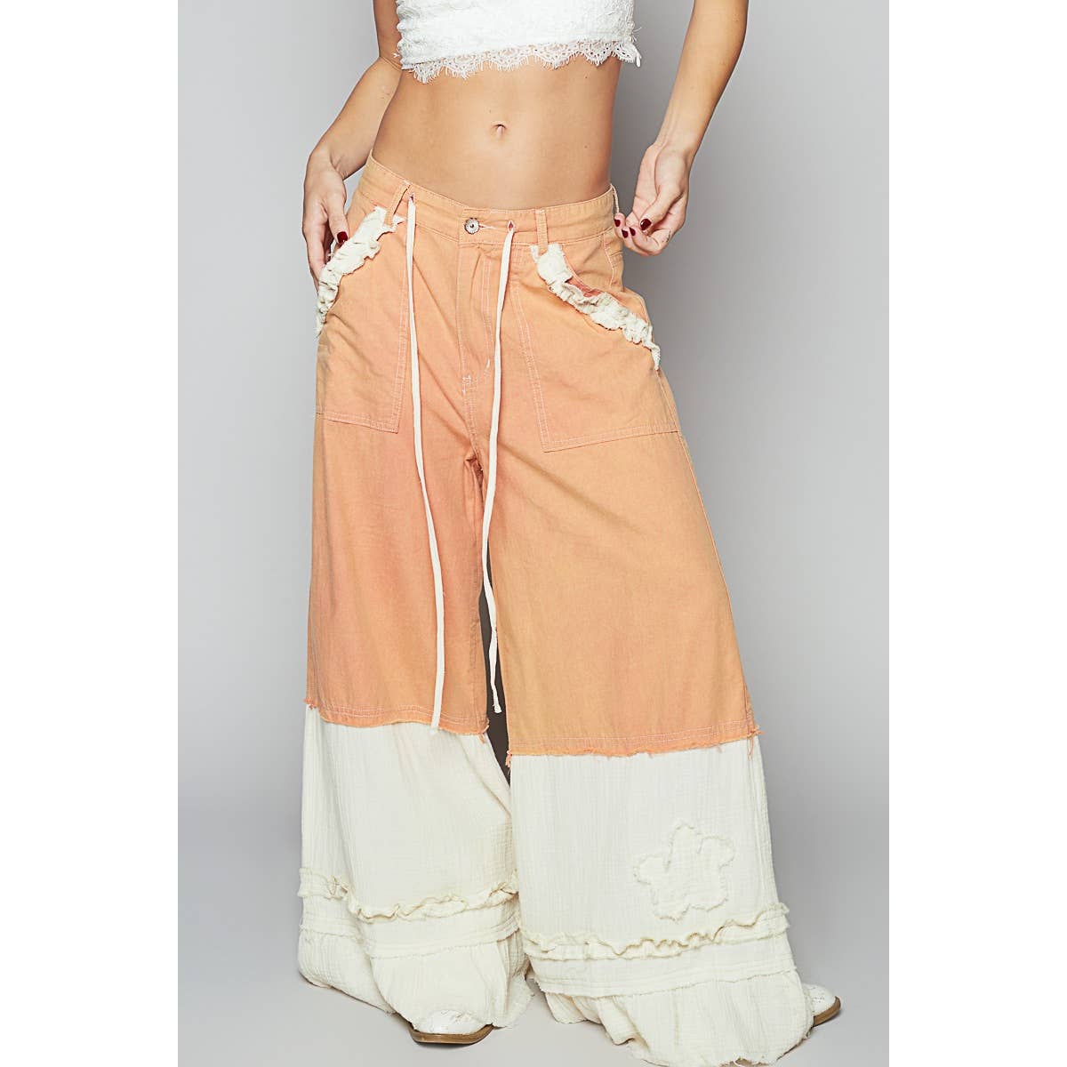 Pol Clothing - Wholesale Pants - Women's - Vintage washed double gauze wide pants9