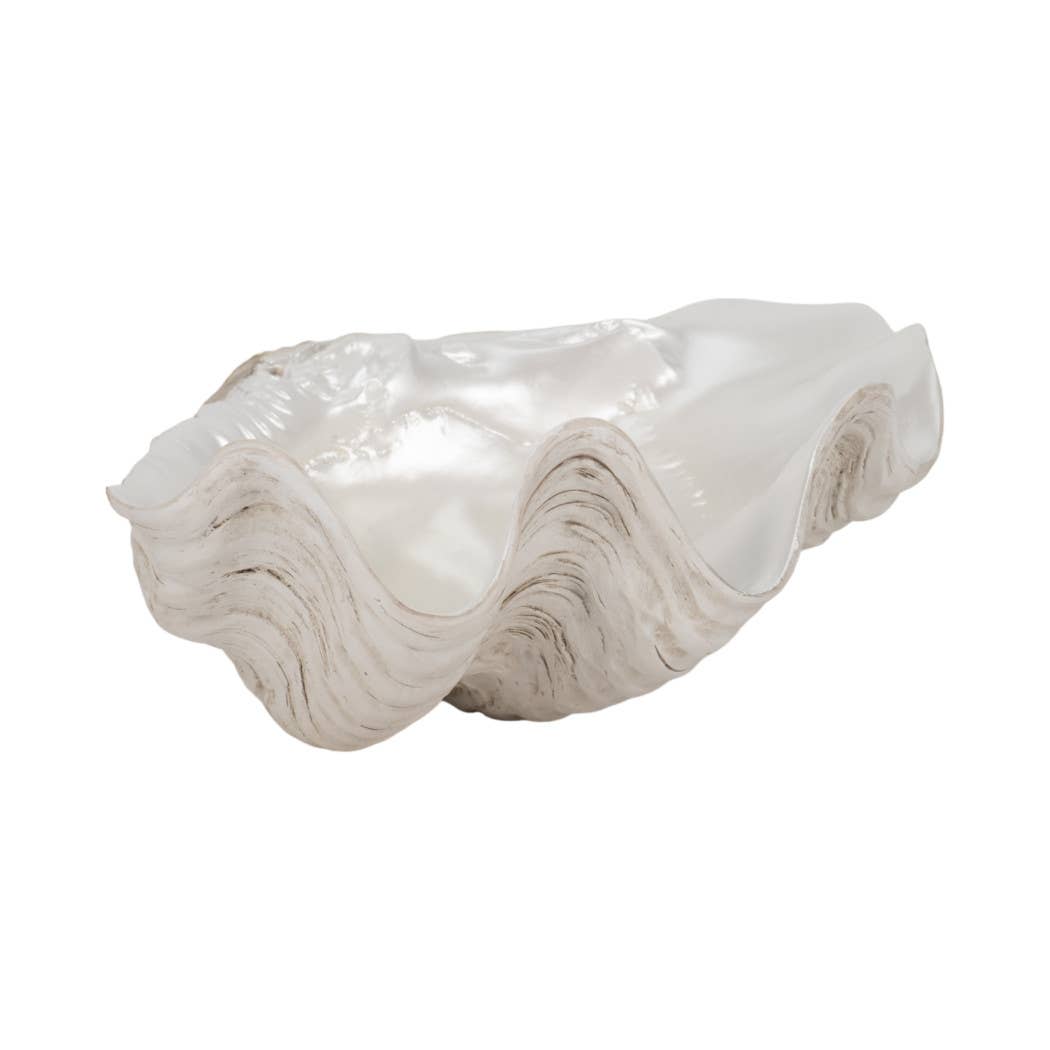 Sagebrook Home - Wholesale Decorative Plate/Dish/Bowl - Decorative Bowl - Ivory Resin Coastal Pearlized Shell, 9 in.6