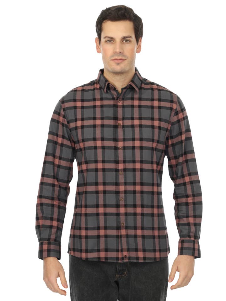 Chemise Ascent en flanelle légère à carreaux pour la vente par Vustra