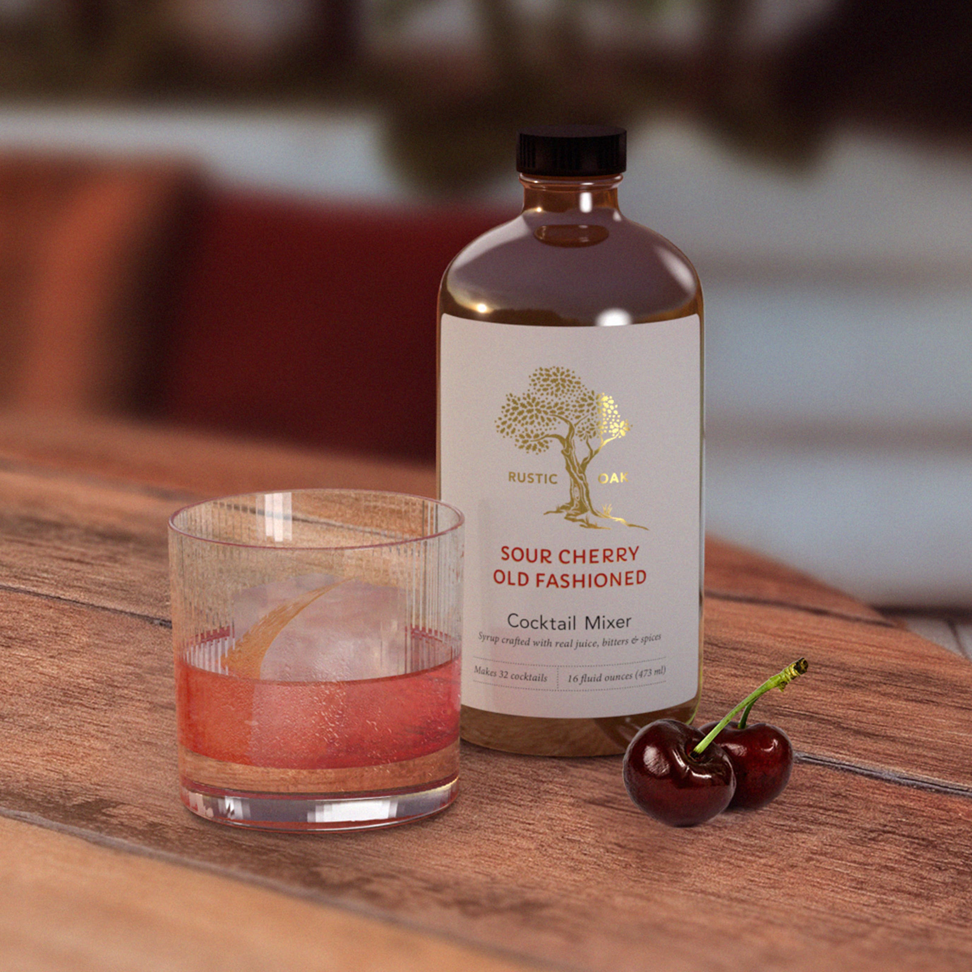 Rustic Oak - Wholesale Cocktail Mix/Syrup - Sour Cherry Old Fashioned Cocktail Mixer 8oz0