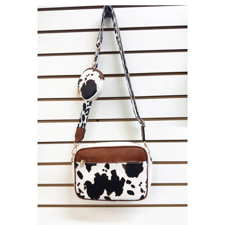 DESHENG ENTERPRISE - Wholesale Crossbody Bag - Women's - COW PRINT HANDBAG WIHT COIN PURSE