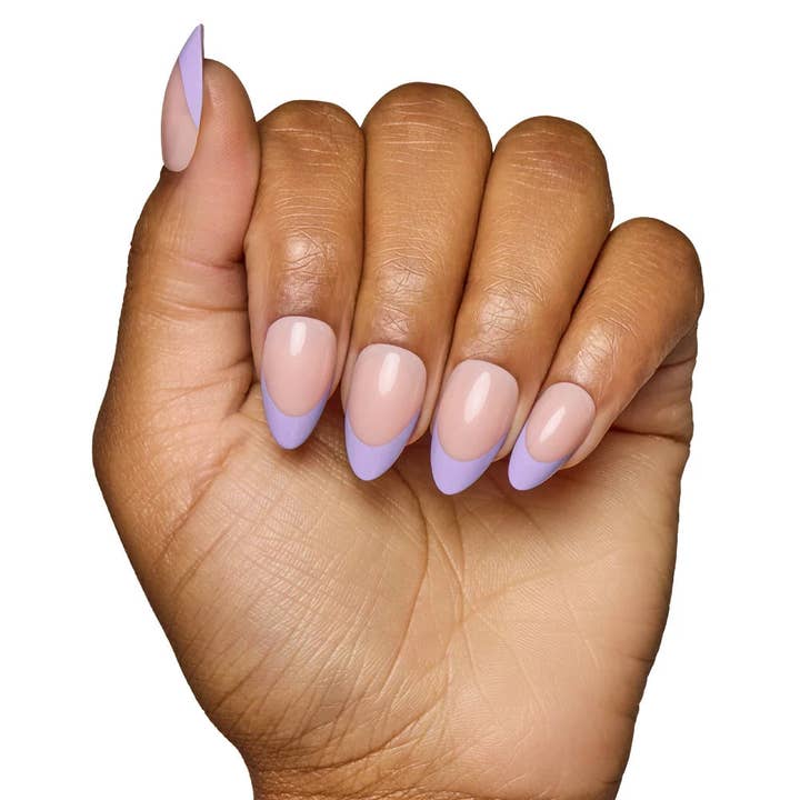Glamnetic - Wholesale Press-On/Fake Nails - French Lilac Press-On Nails | Short Almond | Spring Purple