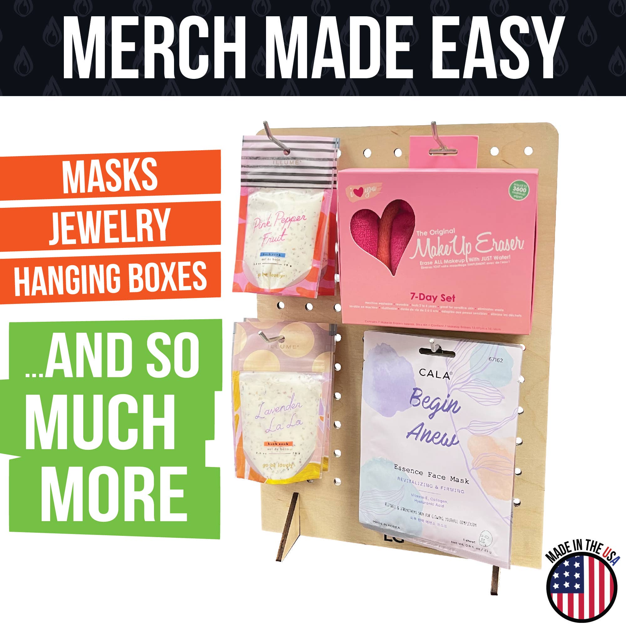 Torched Displays – wholesale Retailer display stand/case – Pegboard Display - Various Sizes and Colors32