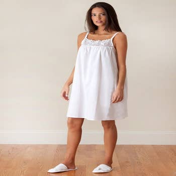 Wholesale April White Cotton Nightgown for your store - Faire