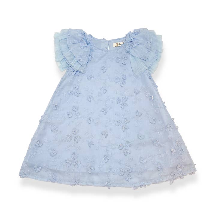 16023 Puff Slvs Butterfly katoenen jurk (2 kleuren) voor wholesale door Doe a Dear