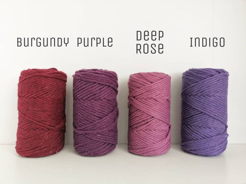 Buluty - Vente Fils à tricoter - Cordon macramé en coton super doux torsadé simple 3 mm8