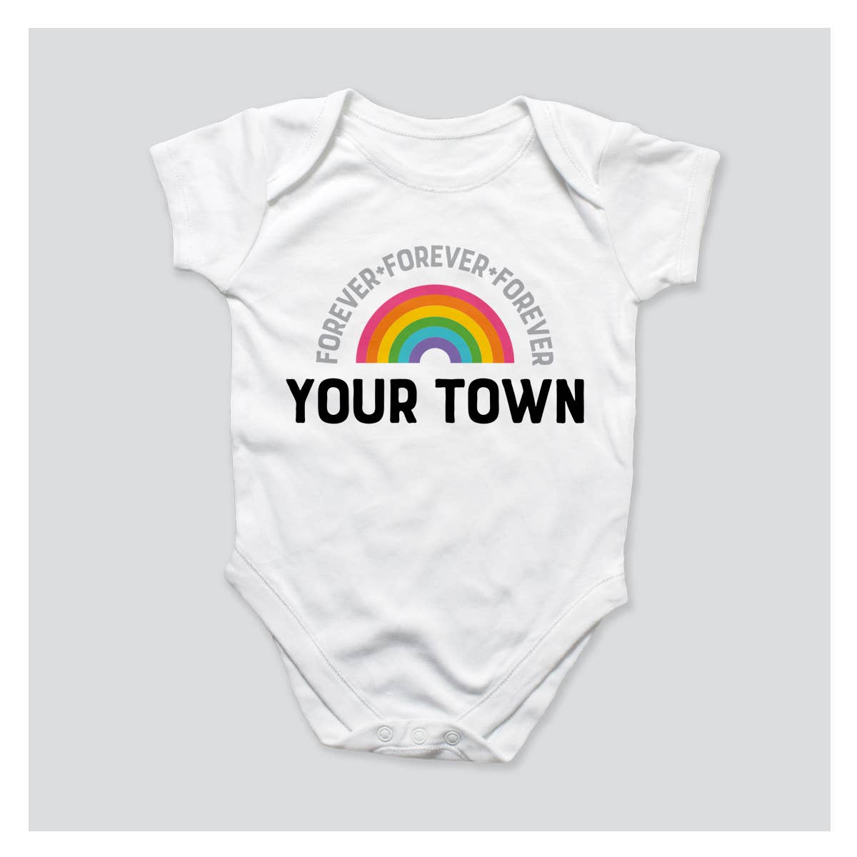 Rock Scissor Paper - Wholesale Bodysuit (non-footed) – Baby - Personalized City Baby Bodysuit - Forever Rainbow, name drop