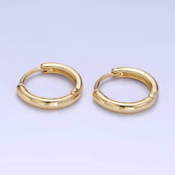 14K guldfyldte 13 mm minimalistiske Huggie øreringe | P505 for engroshandel hos Aim Eternal