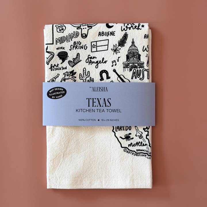 State of Texas Tea Towel for wholesale by By Aleisha
