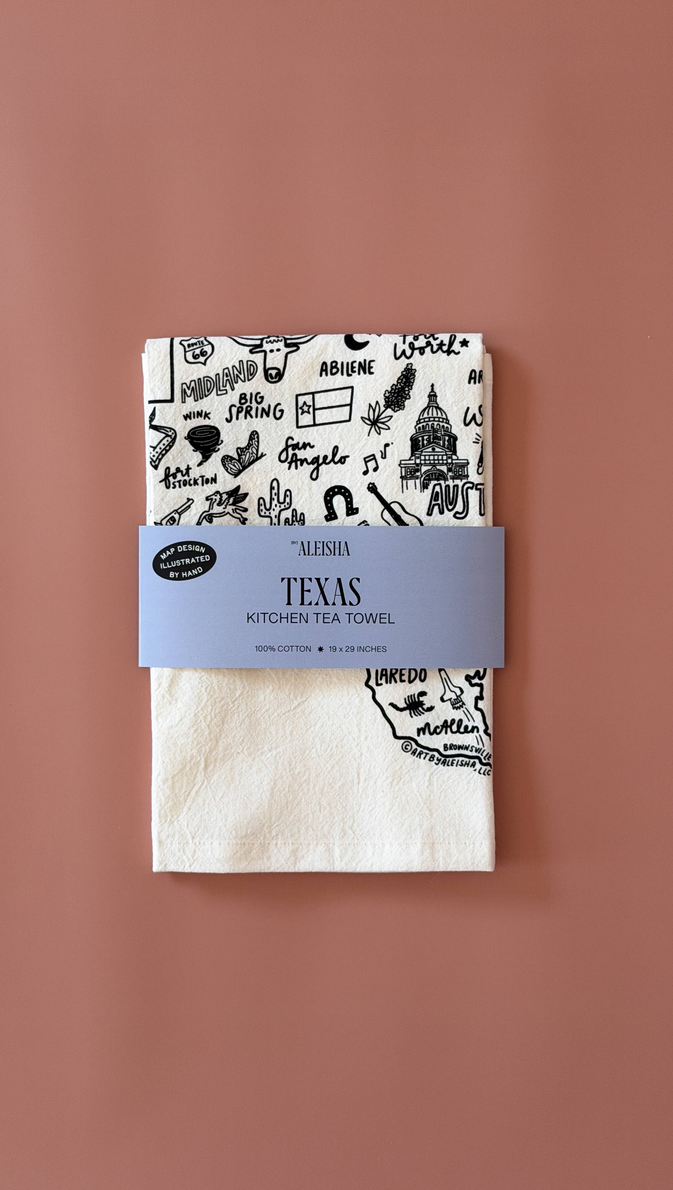 By Aleisha - Wholesale Tea Towel - State of Texas Tea Towel