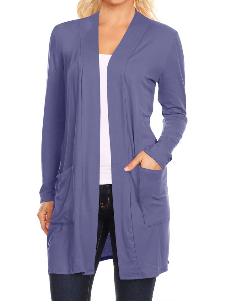 MOA COLLECTION - Wholesale Cardigan - Women's - Women's Long Sleeves Casual Solid Outerwear Sweater Cardigan10