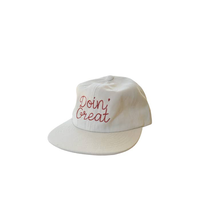 yarrow goods - Wholesale Baseball Cap - Unisex - Doin' Great Embroidered Hat-- EGGSHELL