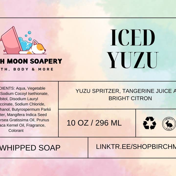 Savon fouetté glacé au yuzu pour la vente par Birch Moon Soapery