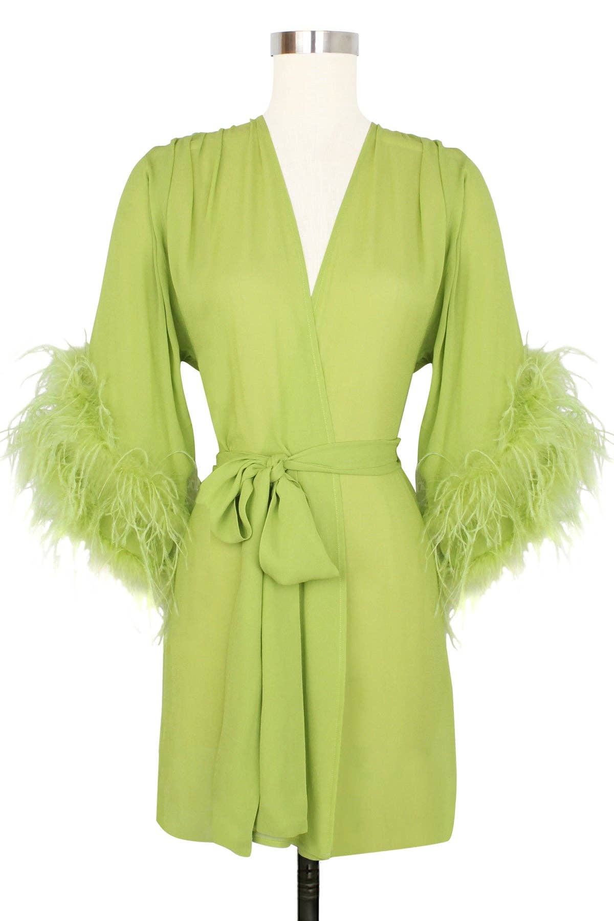 TRASHY DIVA - Wholesale Robe - Women's - Mini Glamour Robe - Chartreuse Green - Glam Glam Boudoir