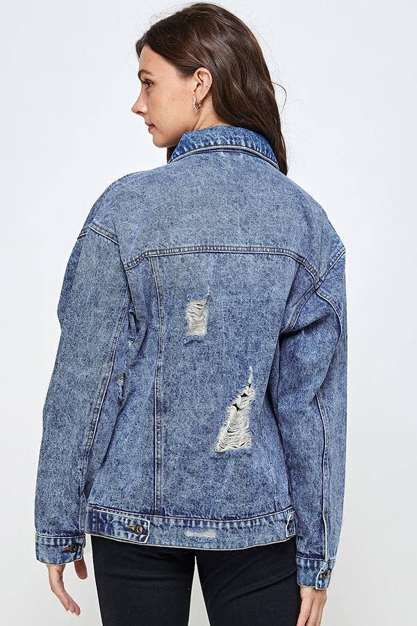 BLUE AGE - Vente Veste en jean – femme - Veste en jean oversize Destroyed8