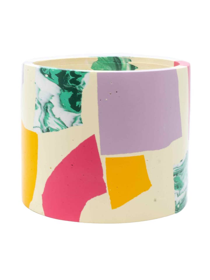 Vaso per piante terrazzo chunkly chip effetto marmo verde menta per la vendita all'ingrosso da parte di Salt Studios