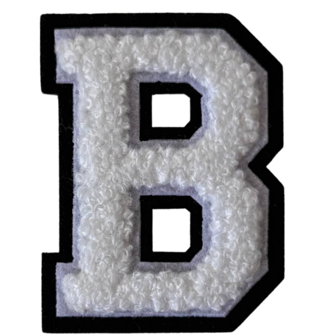 Patch Points - Wholesale Patch - White & Black  Varsity Letter  Sticker & Iron On5