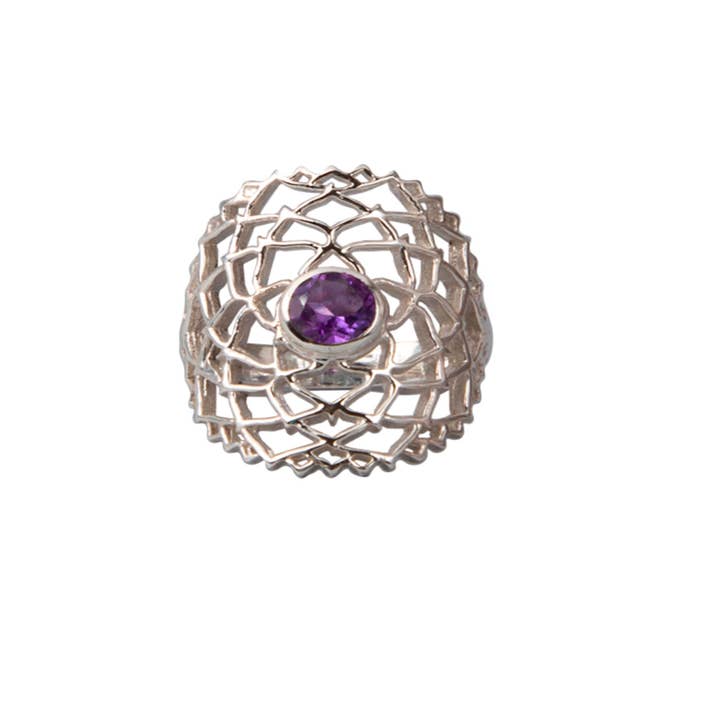 Amethyst Crown Chakra Ring for wholesale by Esprit Creations