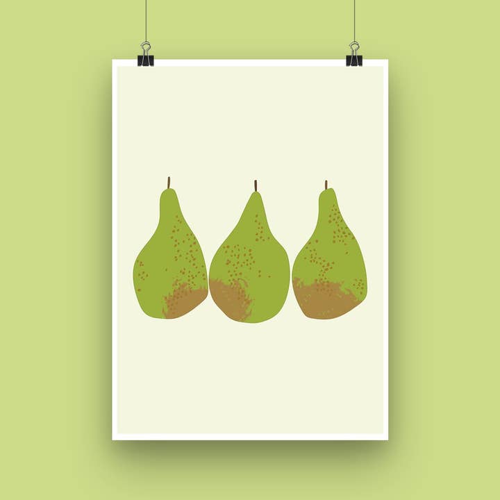 'Pears' Fruit Art Print for wholesale by Joanne de Pace Design Studio