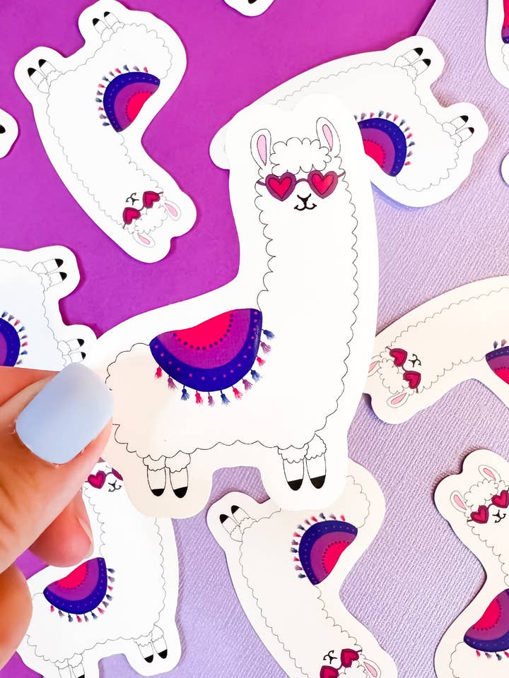 Bisexueller Lama-Aufkleber für den Großhandel von Rainbow Certified