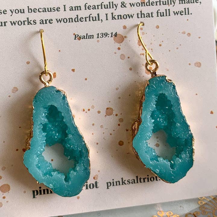 Hidden Sparkle Faux Druzy Earrings for wholesale by Pink Salt Riot