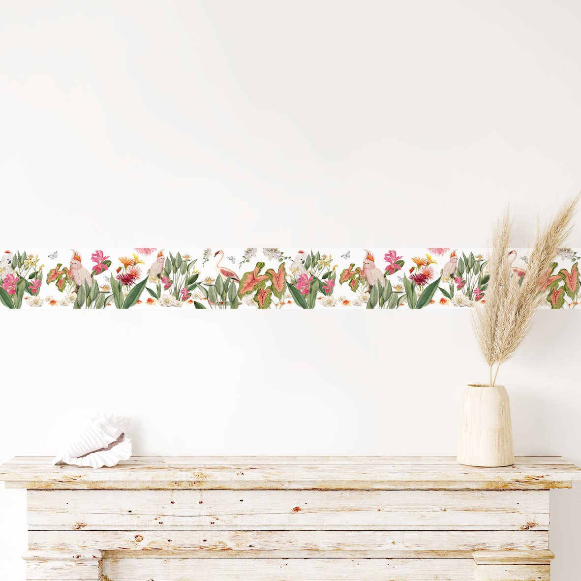 AG Design Selbstklebende Bordüre Blume 500x13.8cm - Wanddekoration Für Möbel & Tapeten