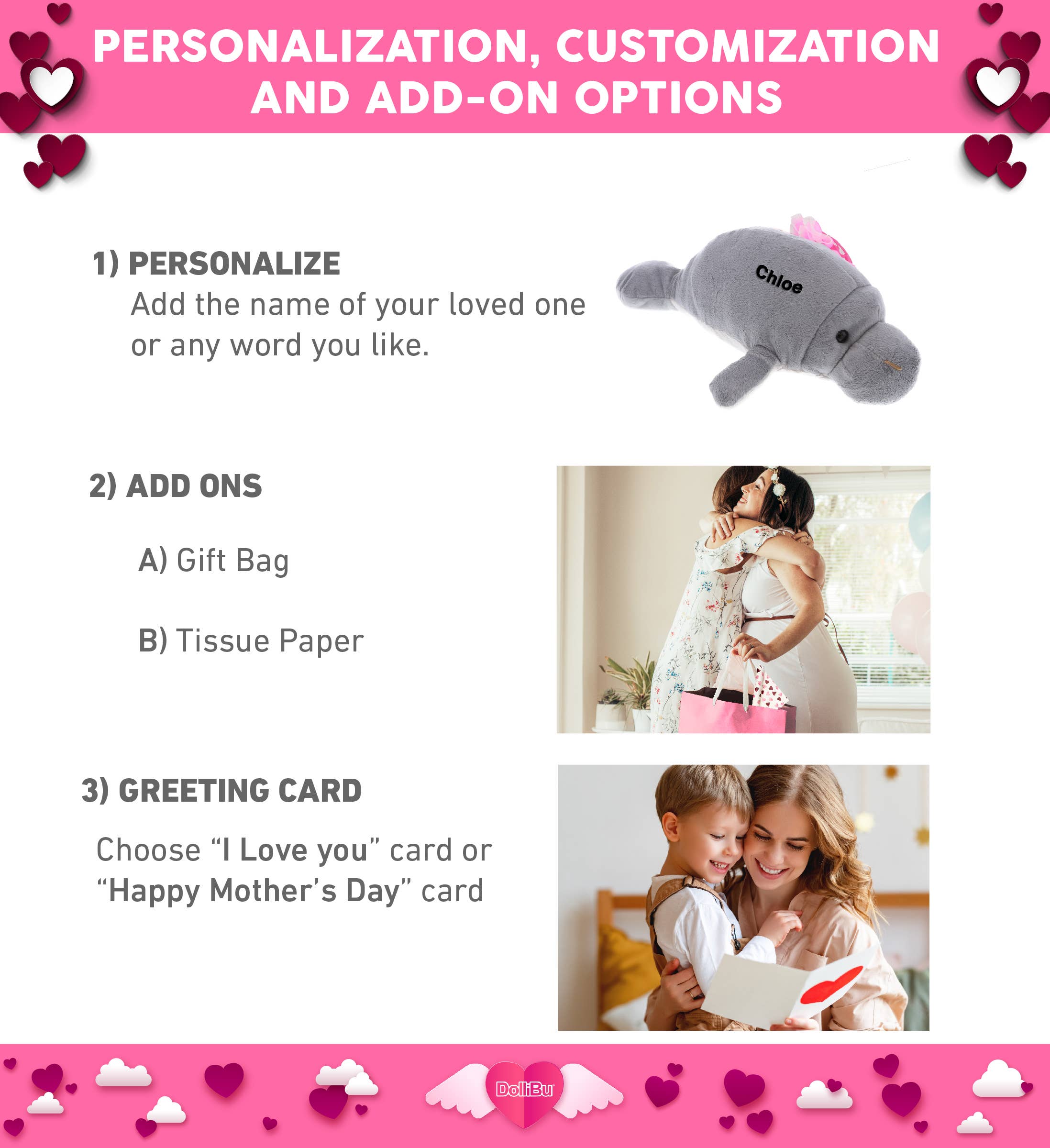 Cota Global - Wholesale Stuffed/Plush Toy - Kids & Baby - Plush Mother's Day Heart Wild Collection Grey Manatee1