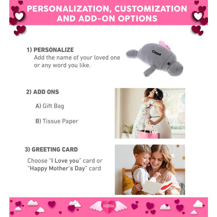 Cota Global - Wholesale Stuffed/Plush Toy - Kids & Baby - Plush Mother's Day Heart Wild Collection Grey Manatee1